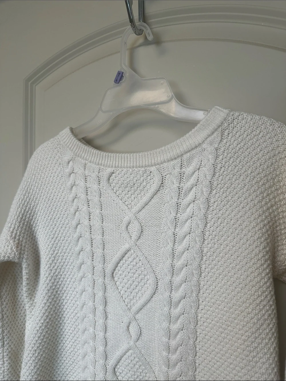 Classic Cream Cable Knit Sweater - Girls L